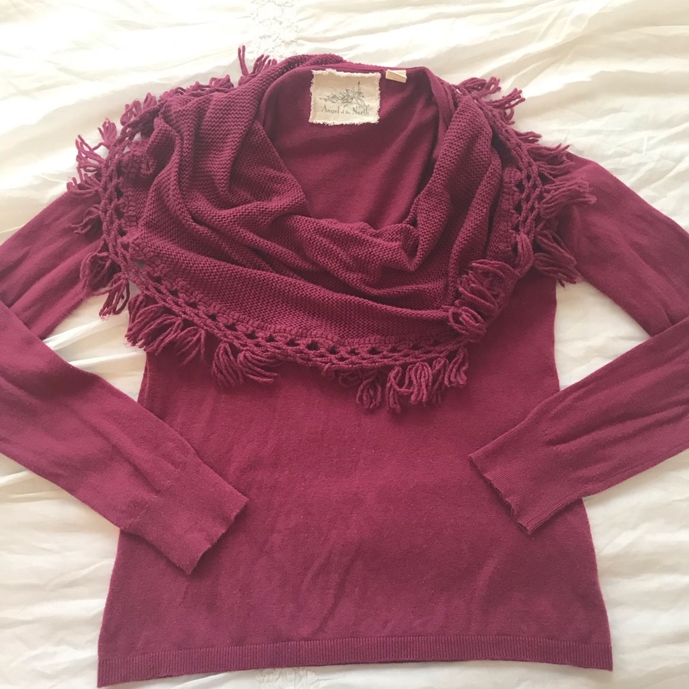 Angel of the North Fringe Cowl Sweater